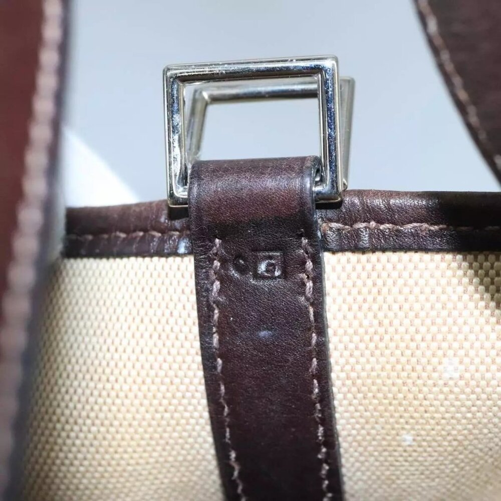 HERMES Picotan PM Hand Bag Canvas Beige Auth - Picture 12 of 14
